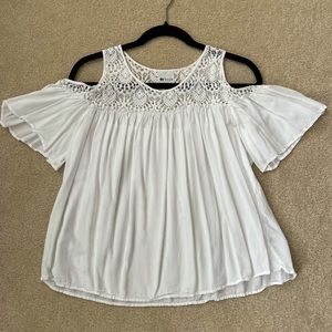 White Lace Off the Shoulder Top